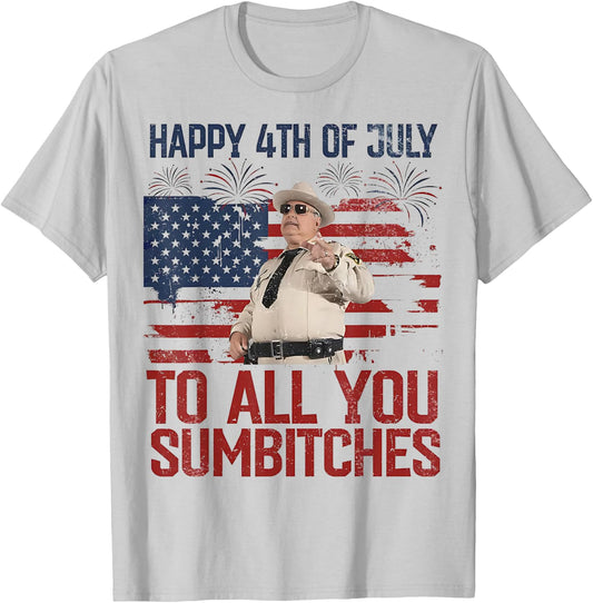 USA Flag Fireworks T-Shirt - T-Shirt | Ash