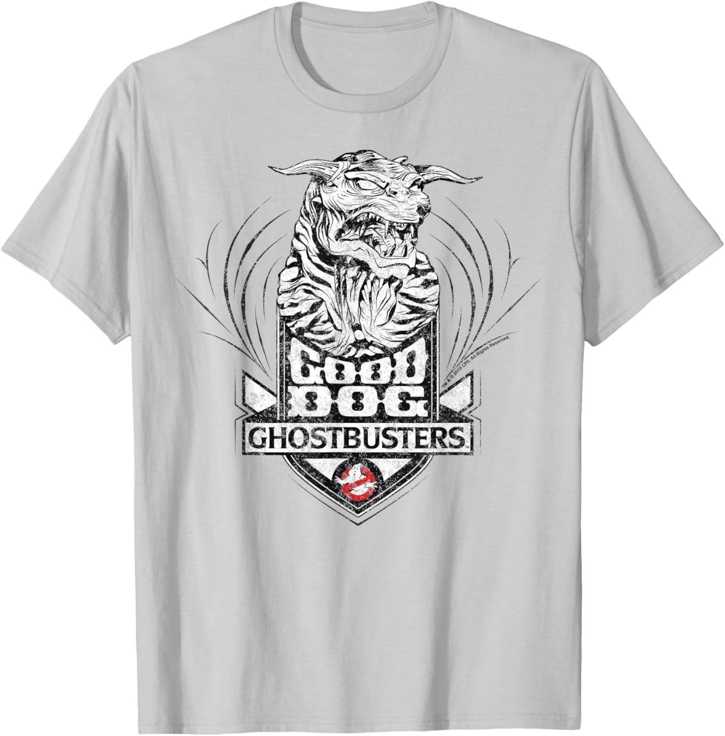 Ghostbusters Good Dog Hell Hound Badge T-Shirt - T-Shirt | Ash