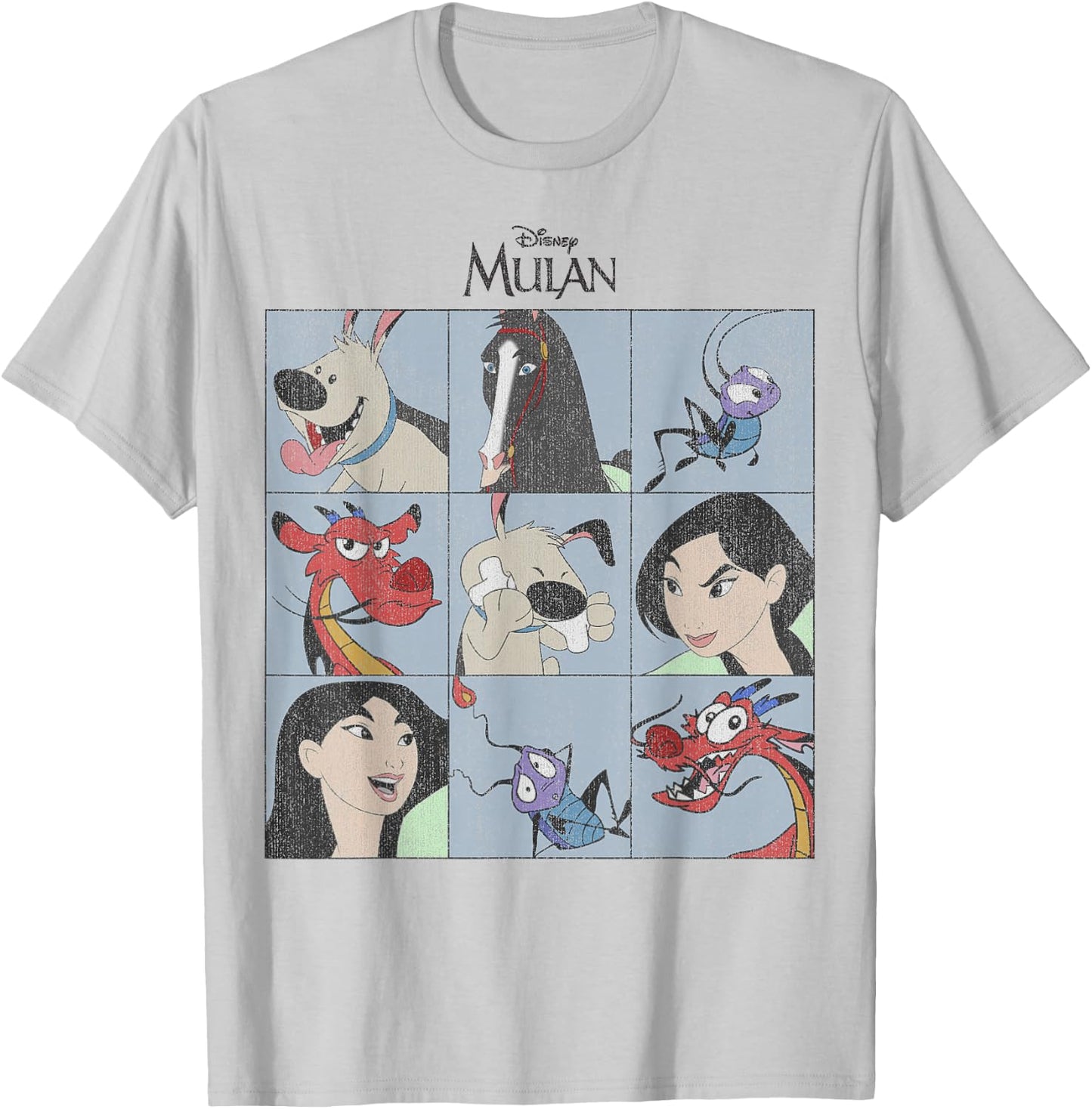Disney Mulan Group Shot Panels T-Shirt - T-Shirt | Ash