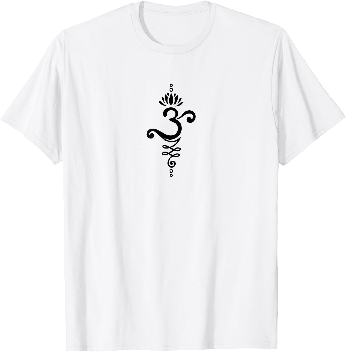 Om Mantra Yoga Symbol Lotus Flower Unalome Ornament Buddhism T-Shirt - T-Shirt | White