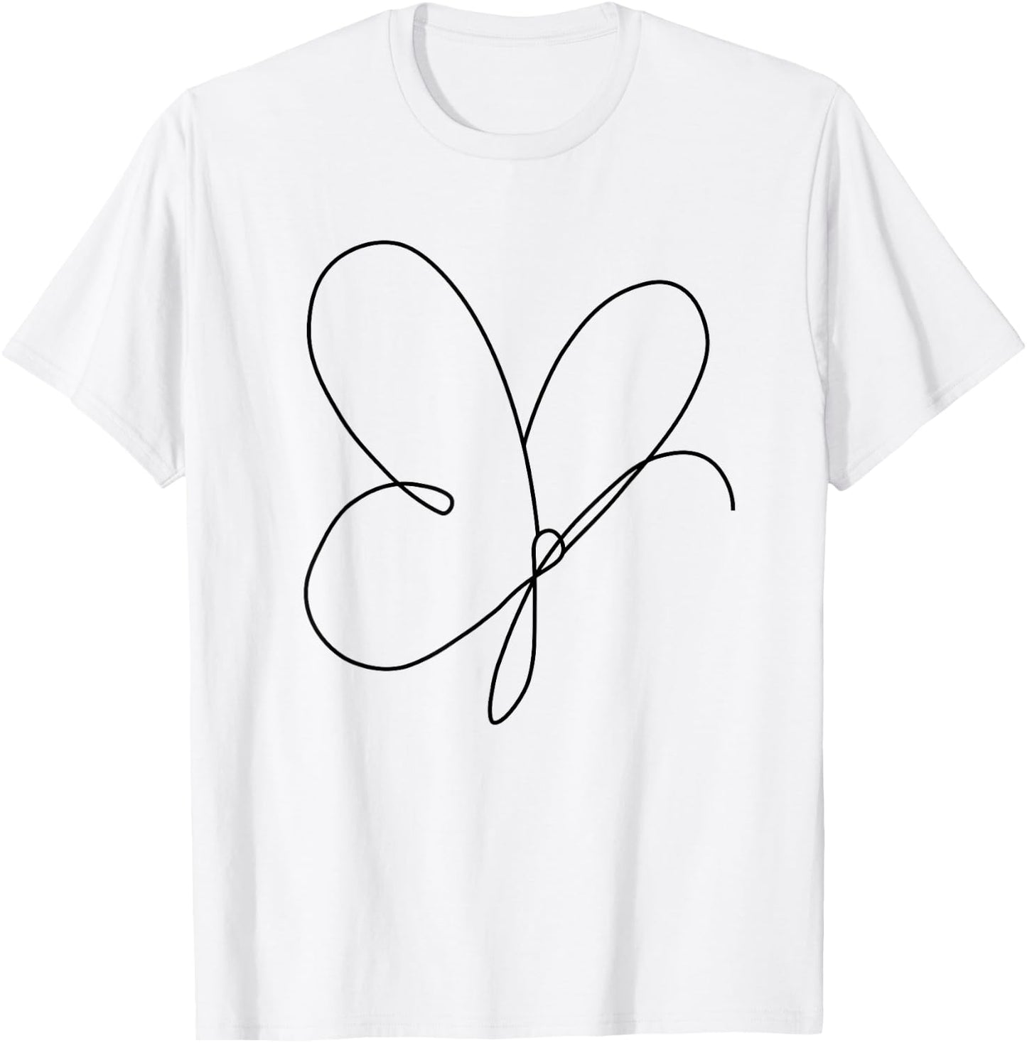 Butterfly Line Art Abstract Minimalist Butterfly Lover T-Shirt - T-Shirt | White