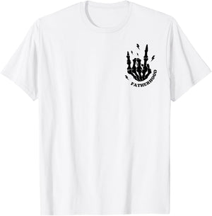 Fatherhood Some Day I Rock It Fathers Day Skeleton (2 Sided) T-Shirt - T-Shirt | White