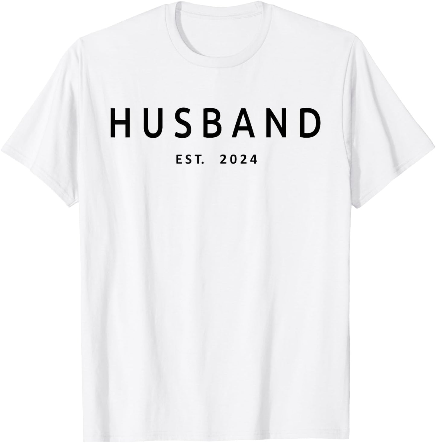 Husband Est. 2024 Married Couple Matching Wedding, Husband T-Shirt - T-Shirt | White