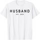 Husband Est. 2024 Married Couple Matching Wedding, Husband T-Shirt - T-Shirt | White