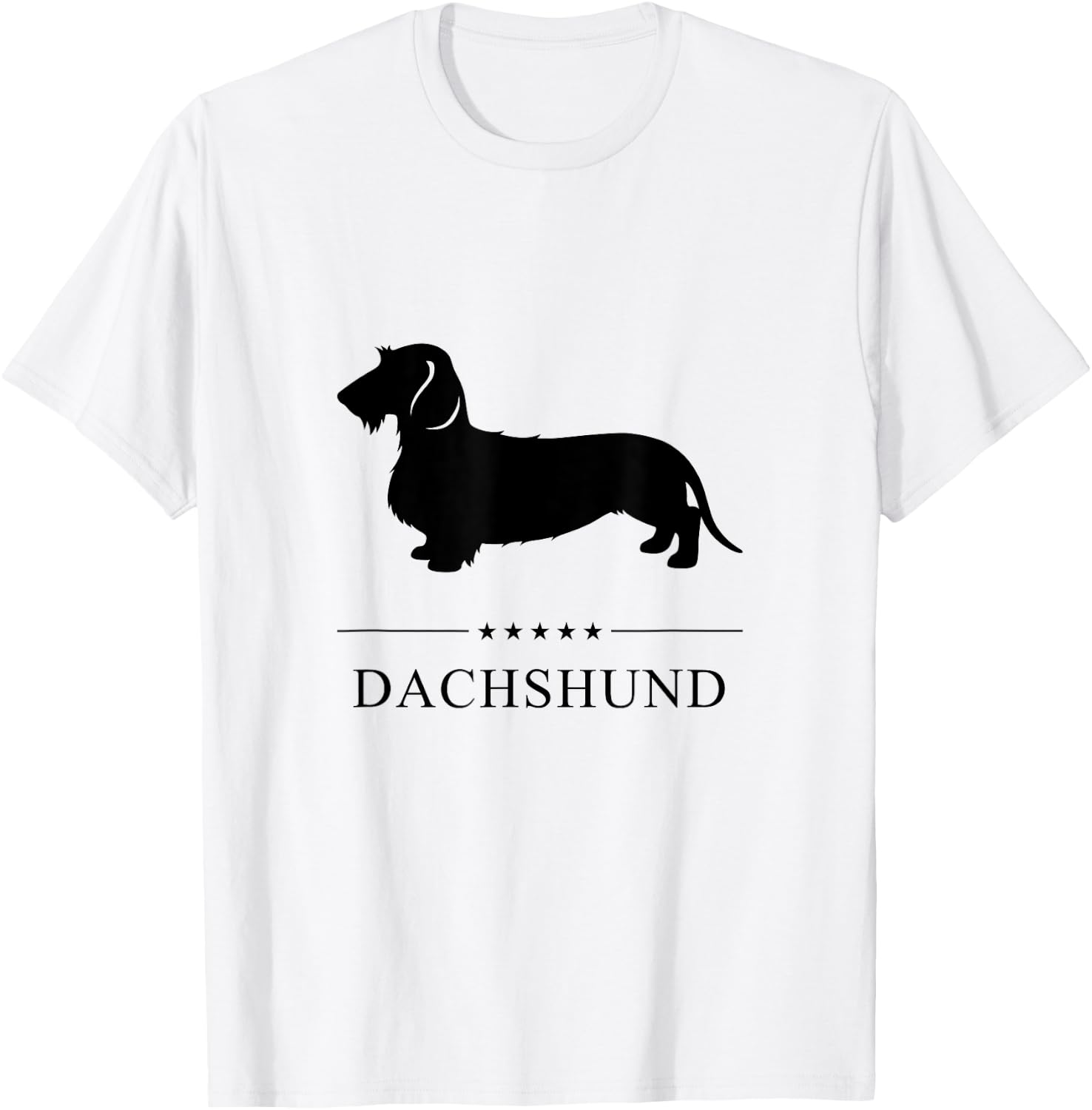 Wirehaired Dachshund Dog Black Silhouette T-Shirt - T-Shirt | White