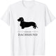 Wirehaired Dachshund Dog Black Silhouette T-Shirt - T-Shirt | White
