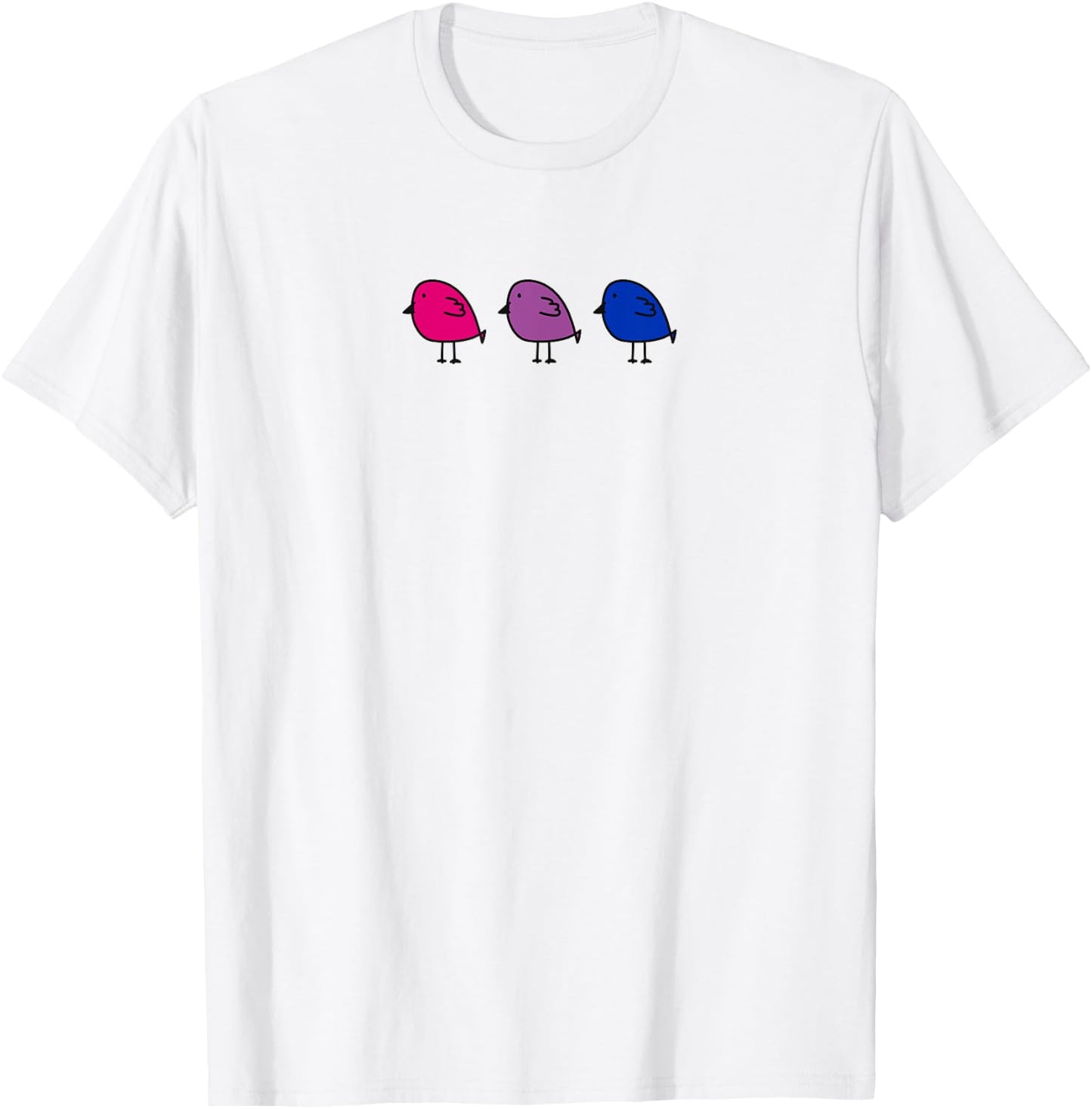 Bisexual Pride Subtle Bi Pride Flag Birds Bi Flag Colors T-Shirt - T-Shirt | White