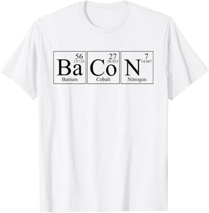 BaCoN Barium Cobalt Nitrogen Periodic Elements Funny T-Shirt - T-Shirt | White