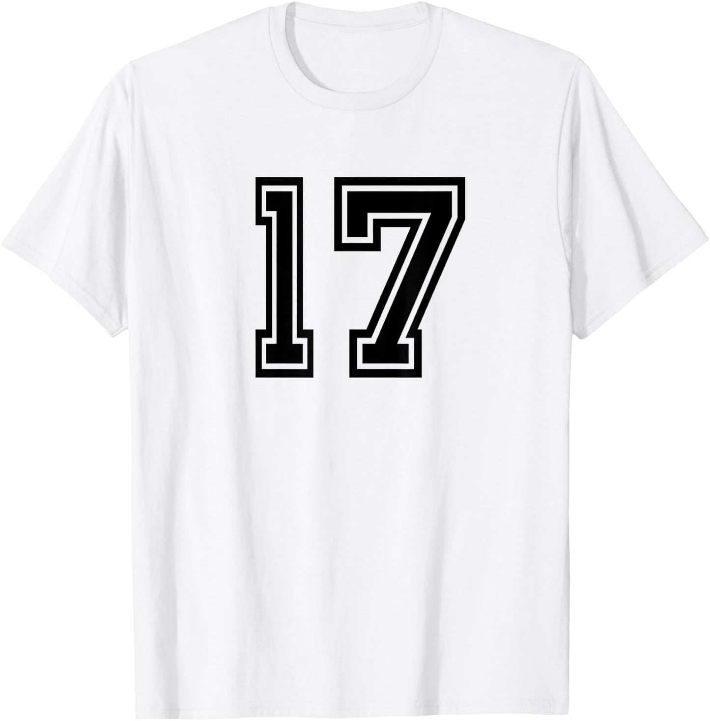 Number #17 Sports Jersey Birthday Age Favorite Lucky Number T-Shirt - T-Shirt | White