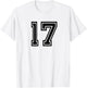 Number #17 Sports Jersey Birthday Age Favorite Lucky Number T-Shirt - T-Shirt | White