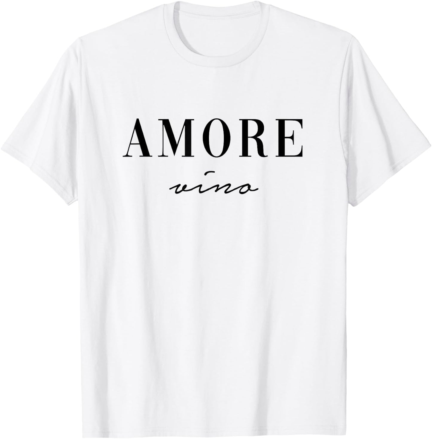 Amore Vino. Italiano Wine Italian Language AM PM Wine Fun T-Shirt - T-Shirt | White