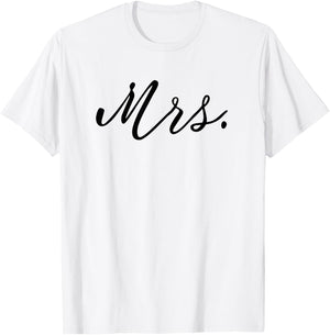 Matching Mr. and Mrs. Wedding Honeymoon Just Married Couple T-Shirt - T-Shirt | White