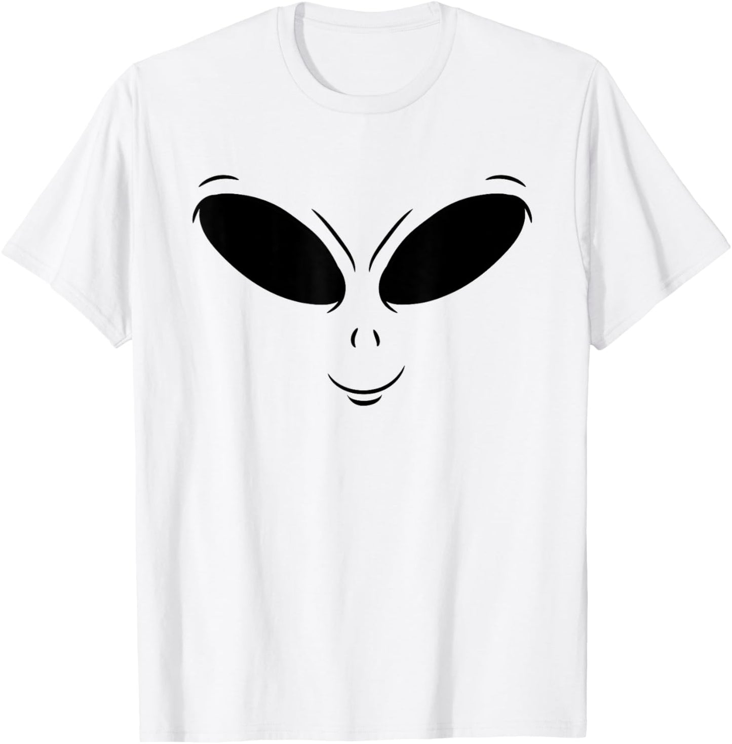 Green Alien Face Halloween Cosmic Galaxy Lazy DIY Costume T-Shirt - T-Shirt | White