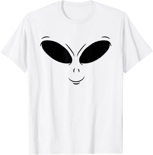 Green Alien Face Halloween Cosmic Galaxy Lazy DIY Costume T-Shirt - T-Shirt | White