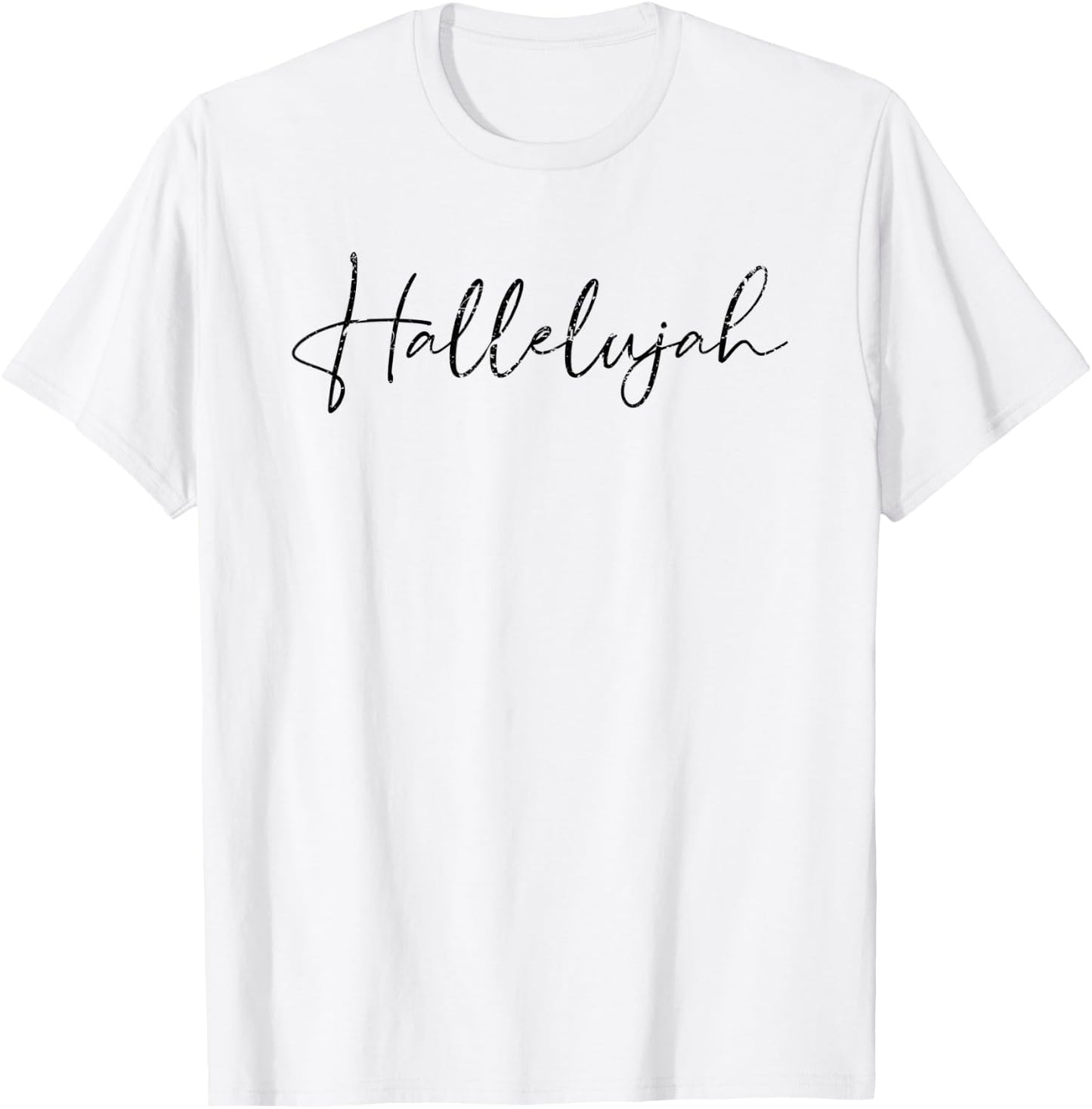 Hallelujah Cute Cursive Font Vintage Happy Easter T-Shirt - T-Shirt | White
