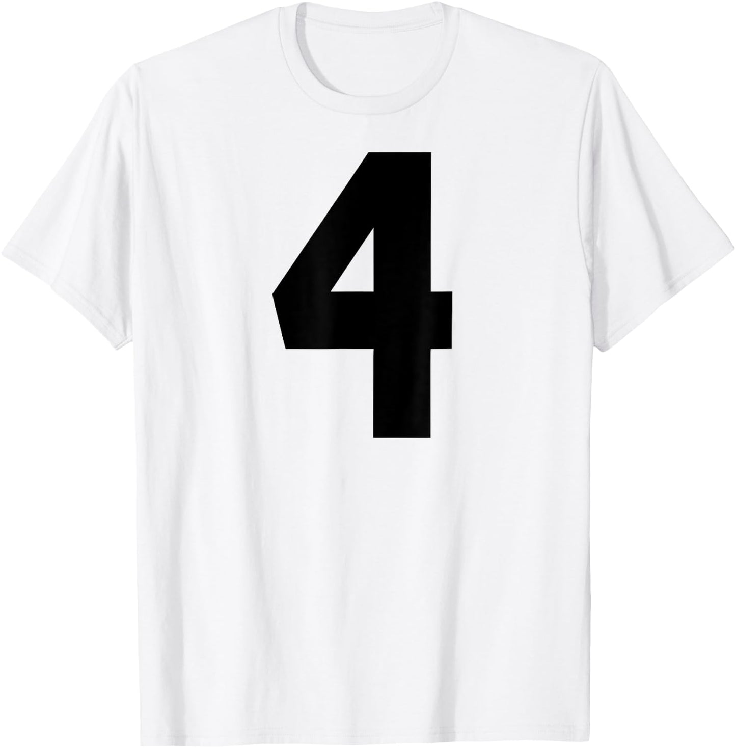 Number #4 Black Number T-Shirt - T-Shirt | White