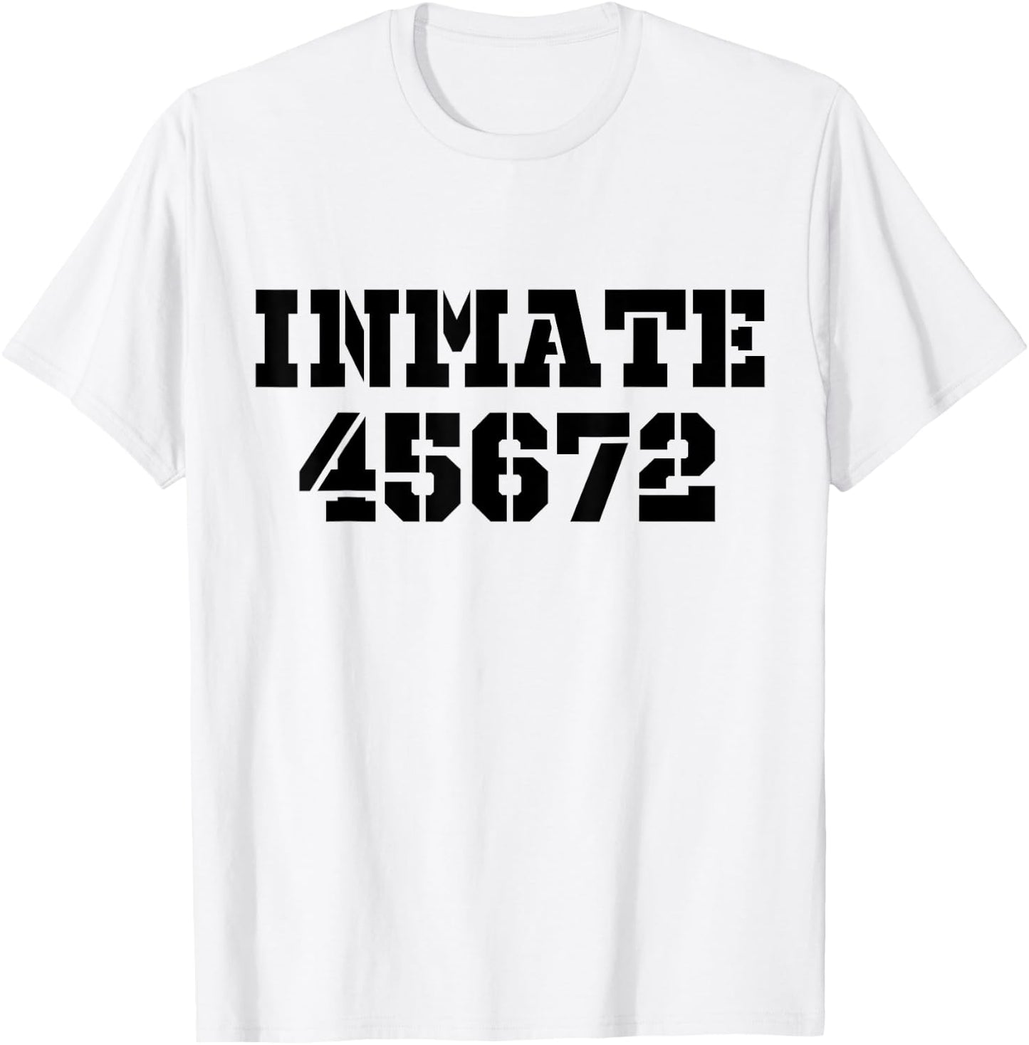 Jail Inmate 45672 Funny Prisoner Halloween Prison Costume T-Shirt - T-Shirt | White