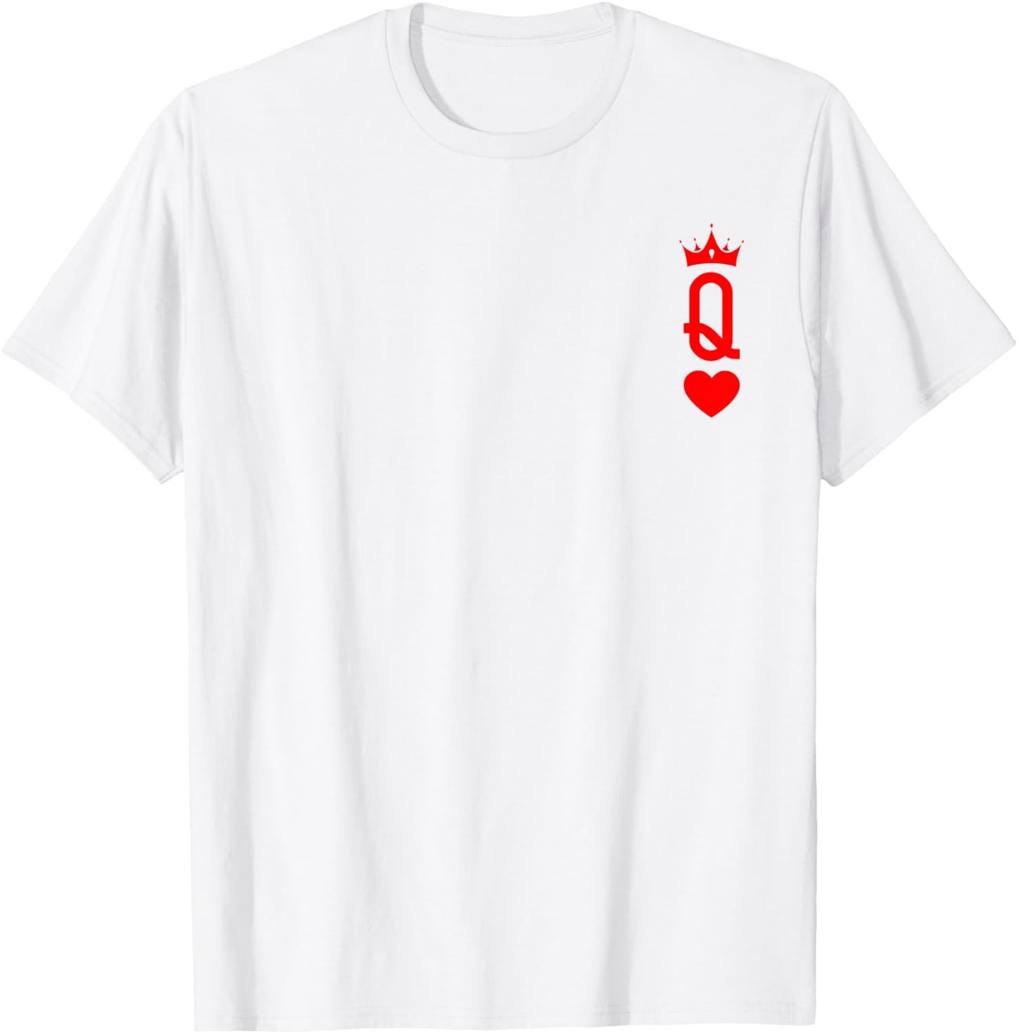 Queen of Heart King And Queen Easy Couple Halloween Costume T-Shirt - T-Shirt | White