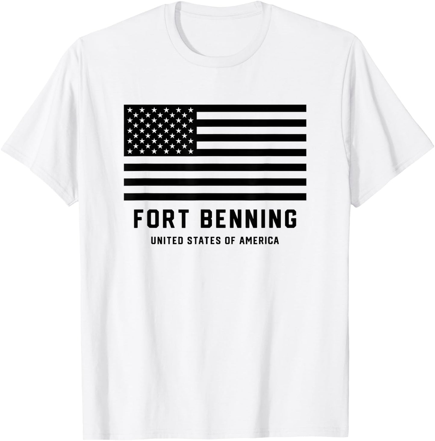 Fort Benning Georgia USA Military American Flag Armed Forces Women Kids Men T-Shirt - T-Shirt | White