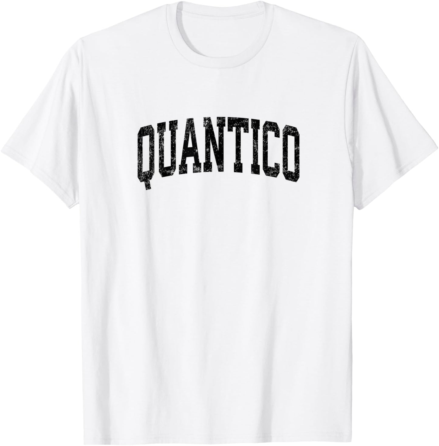 Quantico Virginia VA Vintage Athletic Sports Black Design T-Shirt - T-Shirt | White