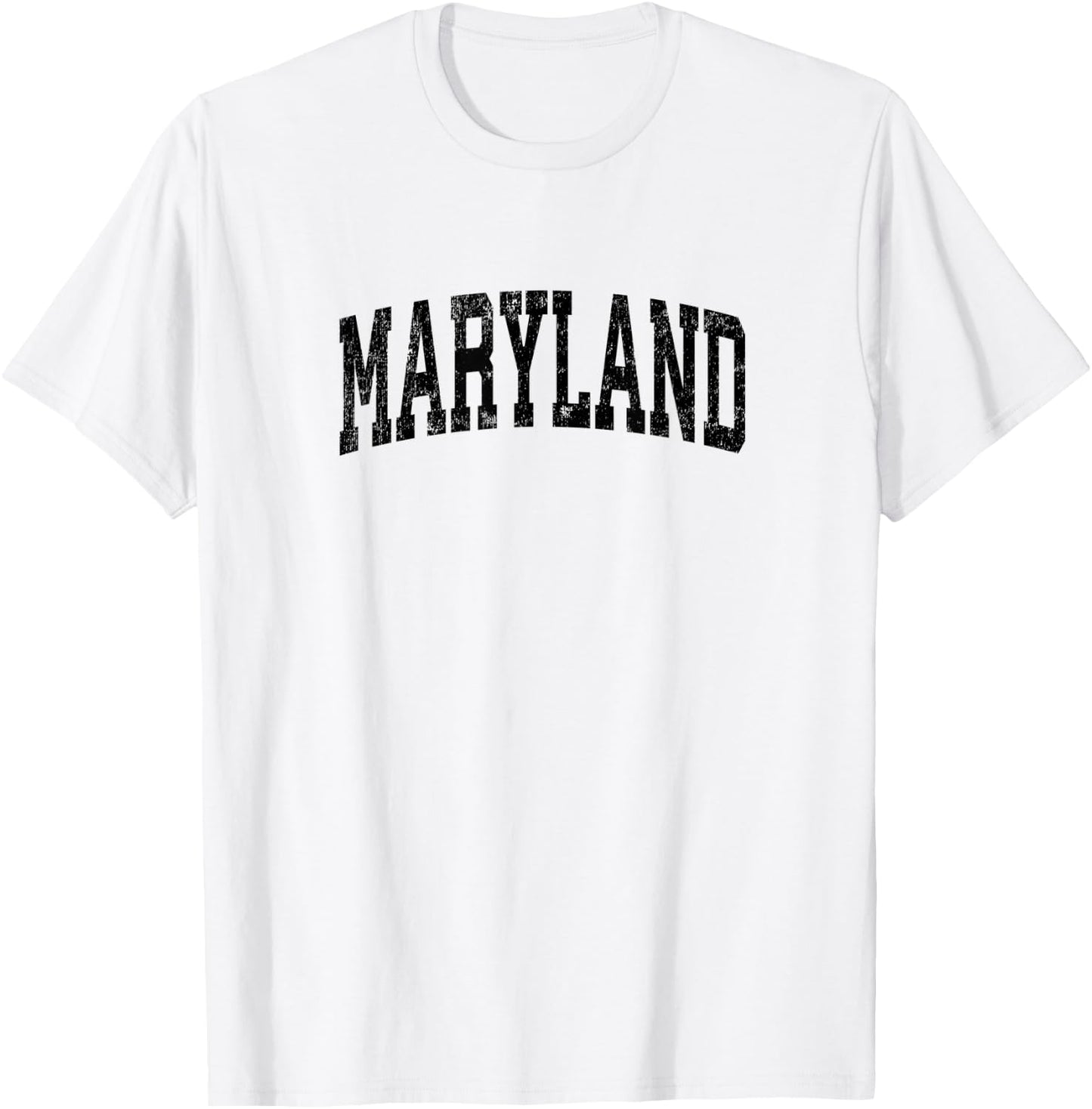 Maryland MD Vintage Athletic Sports Black Design T-Shirt - T-Shirt | White