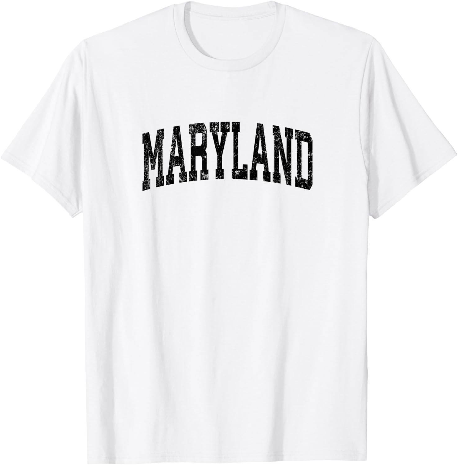 Maryland MD Vintage Athletic Sports Black Design T-Shirt - T-Shirt | White