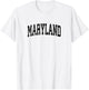 Maryland MD Vintage Athletic Sports Black Design T-Shirt - T-Shirt | White