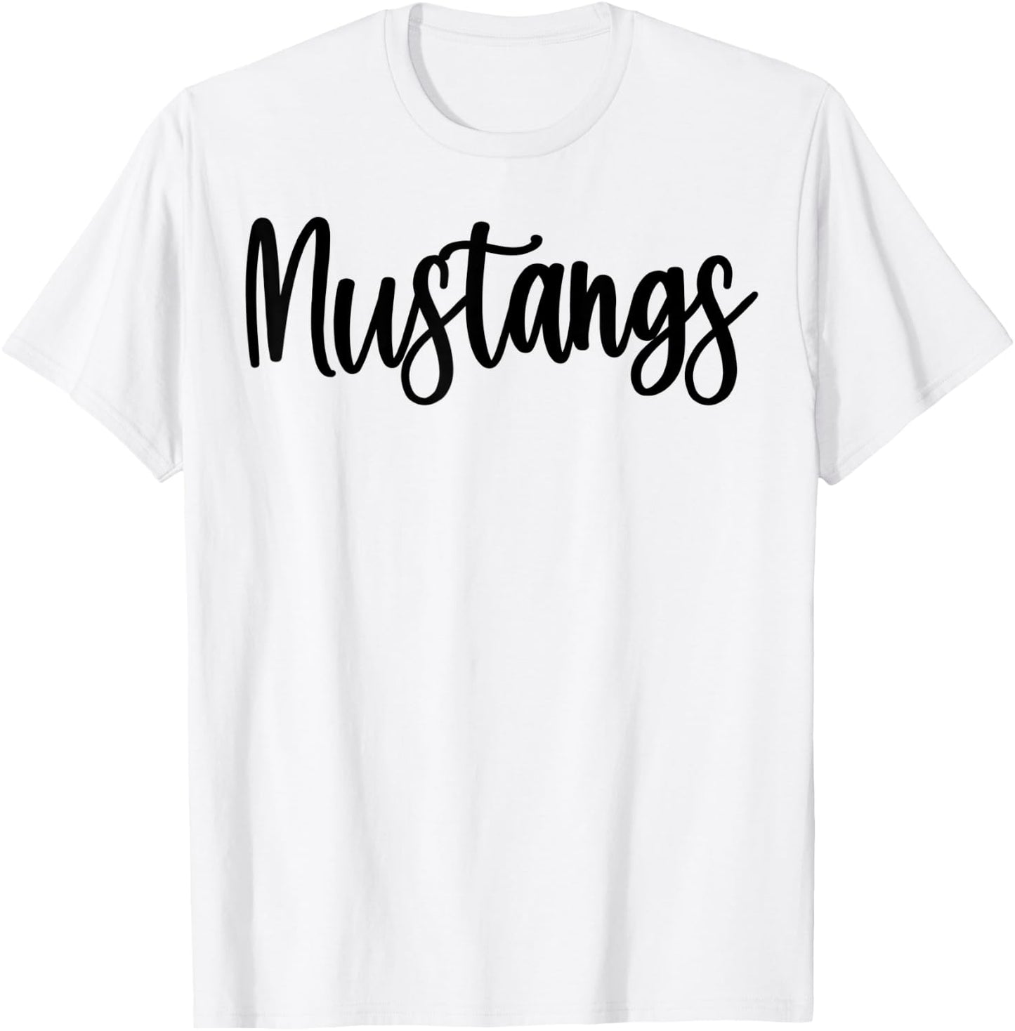 Mustangs School Spirit Team Mascot Game Night T-Shirt - T-Shirt | White