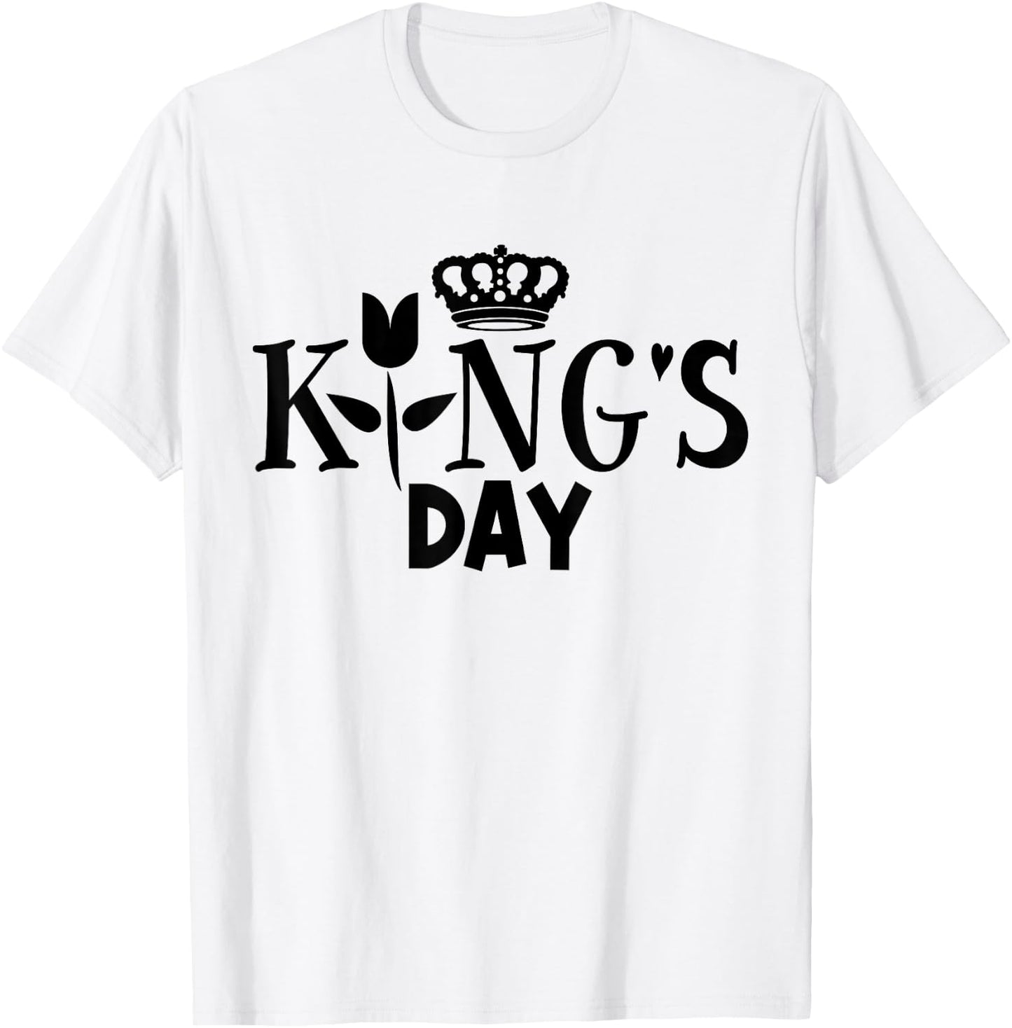 Koningsdag Kingsday Netherlands 2024 Tulip Crown Kings Day T-Shirt - T-Shirt | White