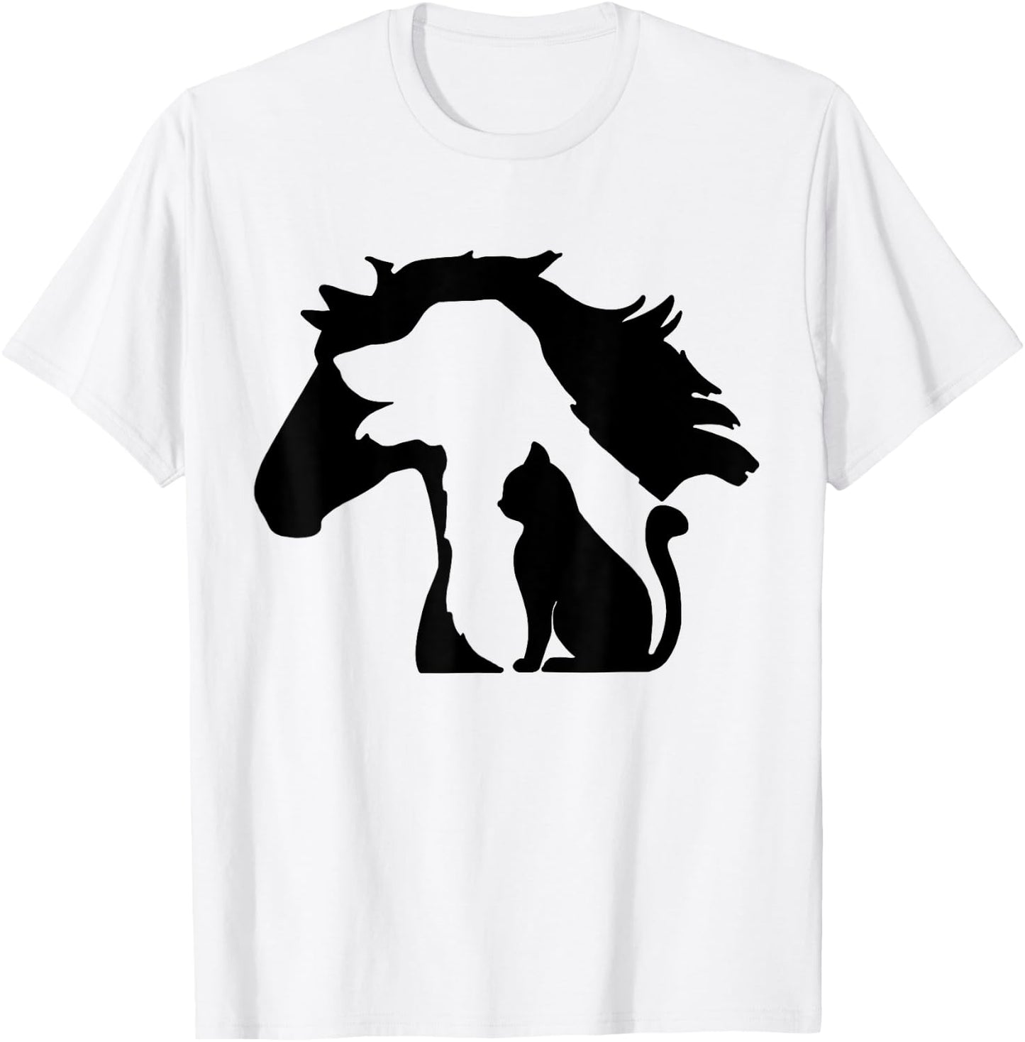Cute Horse Dog Cat Lover Women Mother's Day T-Shirt - T-Shirt | White