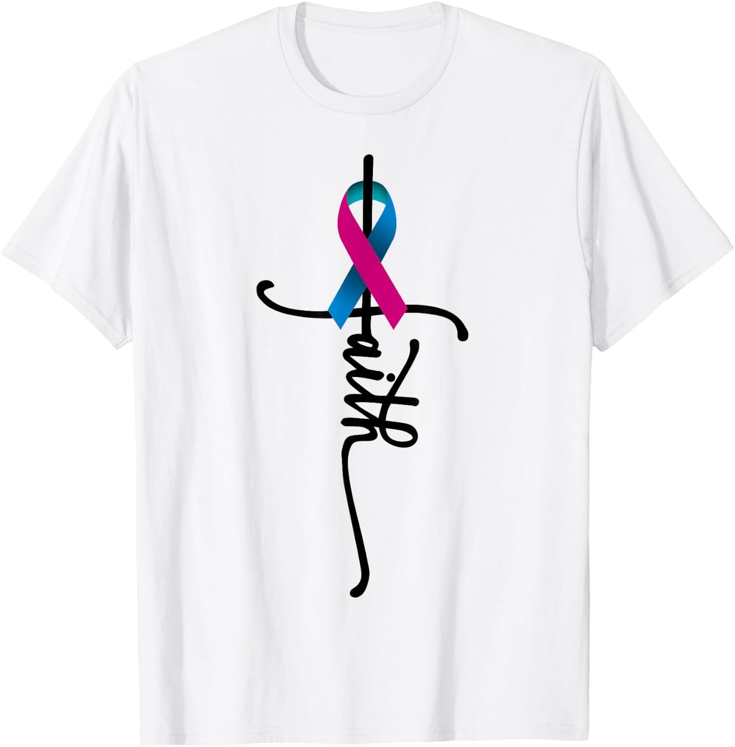 Thyroid Cancer Faith Thyroid Cancer Awareness Support T-Shirt - T-Shirt | White