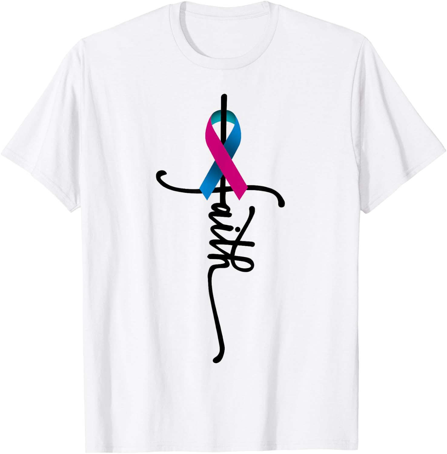 Thyroid Cancer Faith Thyroid Cancer Awareness Support T-Shirt - T-Shirt | White