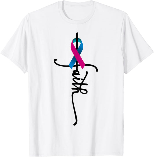 Thyroid Cancer Faith Thyroid Cancer Awareness Support T-Shirt - T-Shirt | White