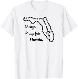 Florida State Map Catholic Rosary T-Shirt - T-Shirt | White
