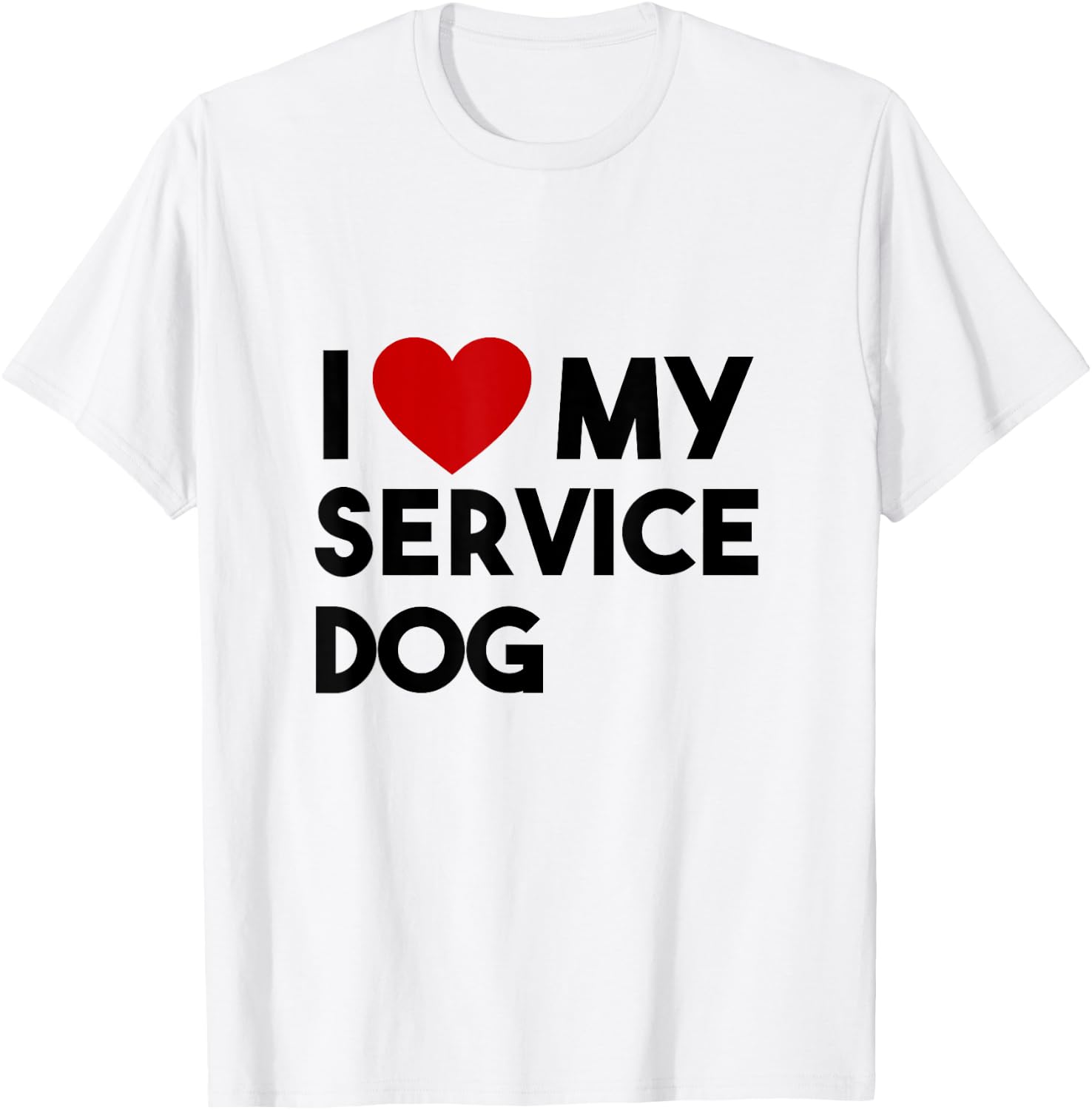 I Love Service Dog Funny Emotional Support Human Dog Mom Paw T-Shirt - T-Shirt | White