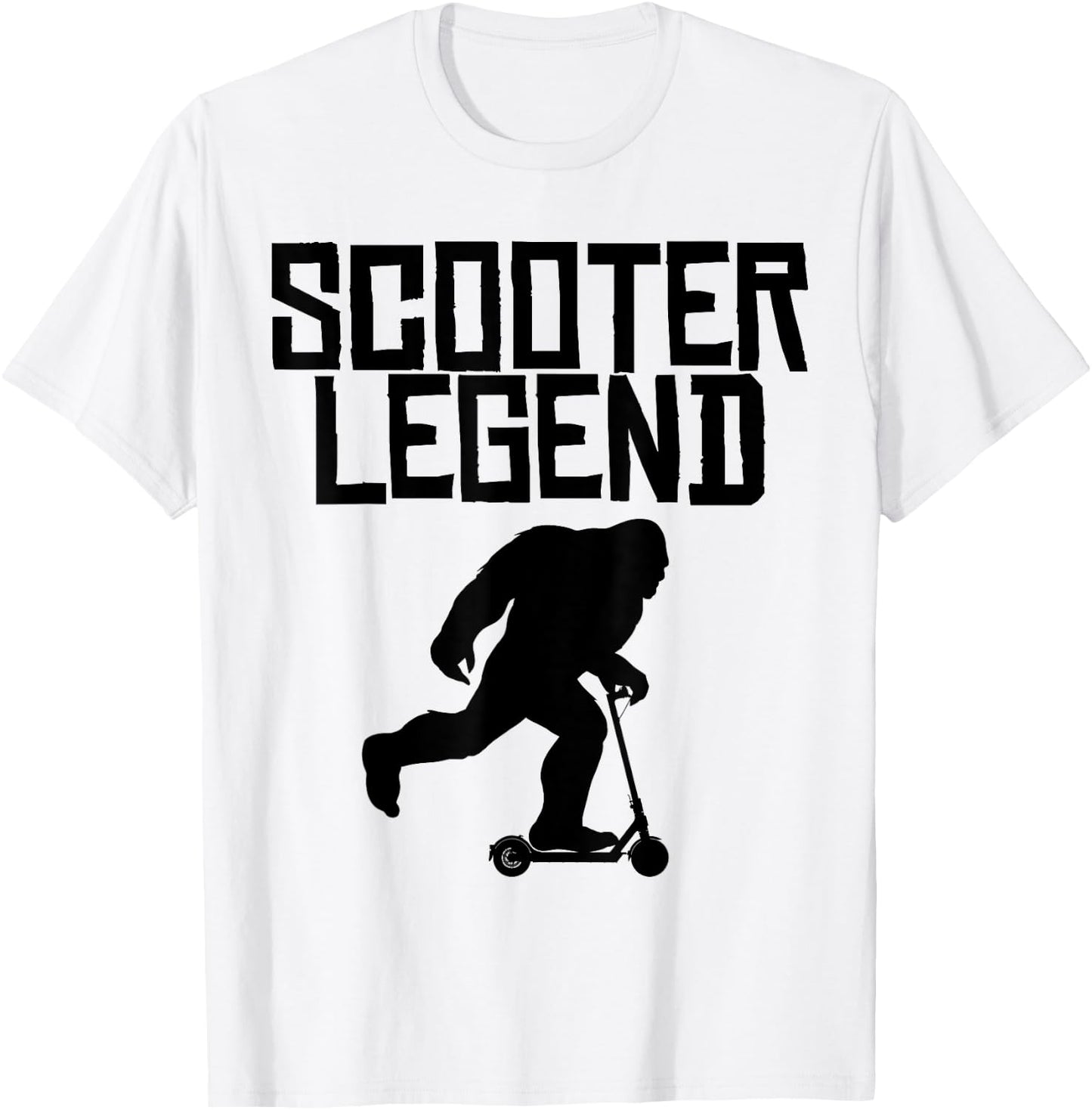 Bigfoot Scooter Legend funny Bigfoot on Scooter T-Shirt - T-Shirt | White