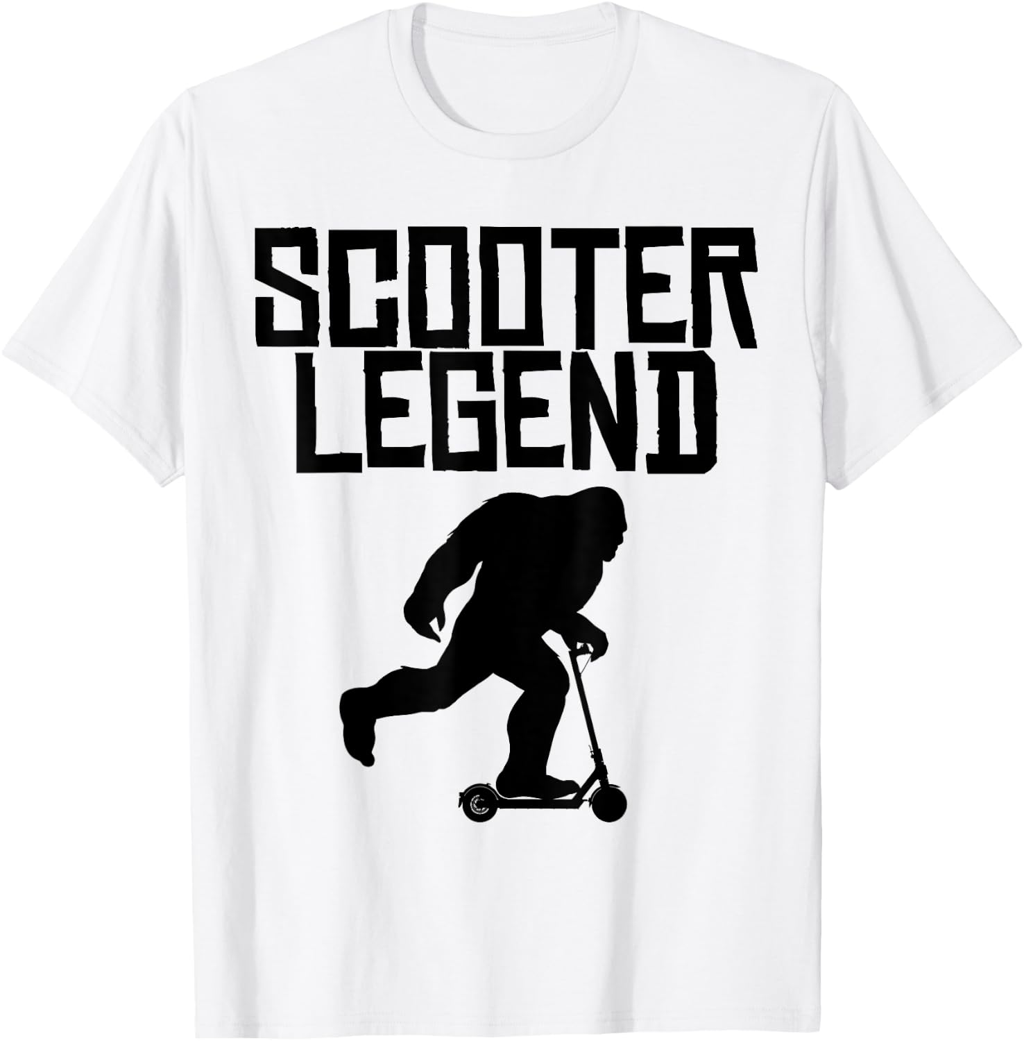 Bigfoot Scooter Legend funny Bigfoot on Scooter T-Shirt - T-Shirt | White