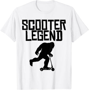 Bigfoot Scooter Legend funny Bigfoot on Scooter T-Shirt - T-Shirt | White