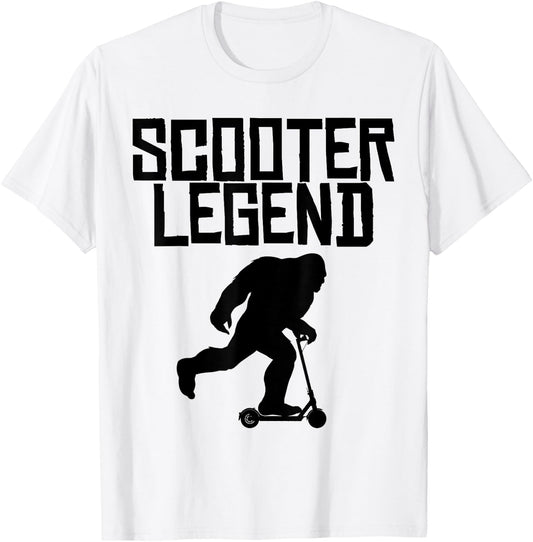Bigfoot Scooter Legend funny Bigfoot on Scooter T-Shirt - T-Shirt | White