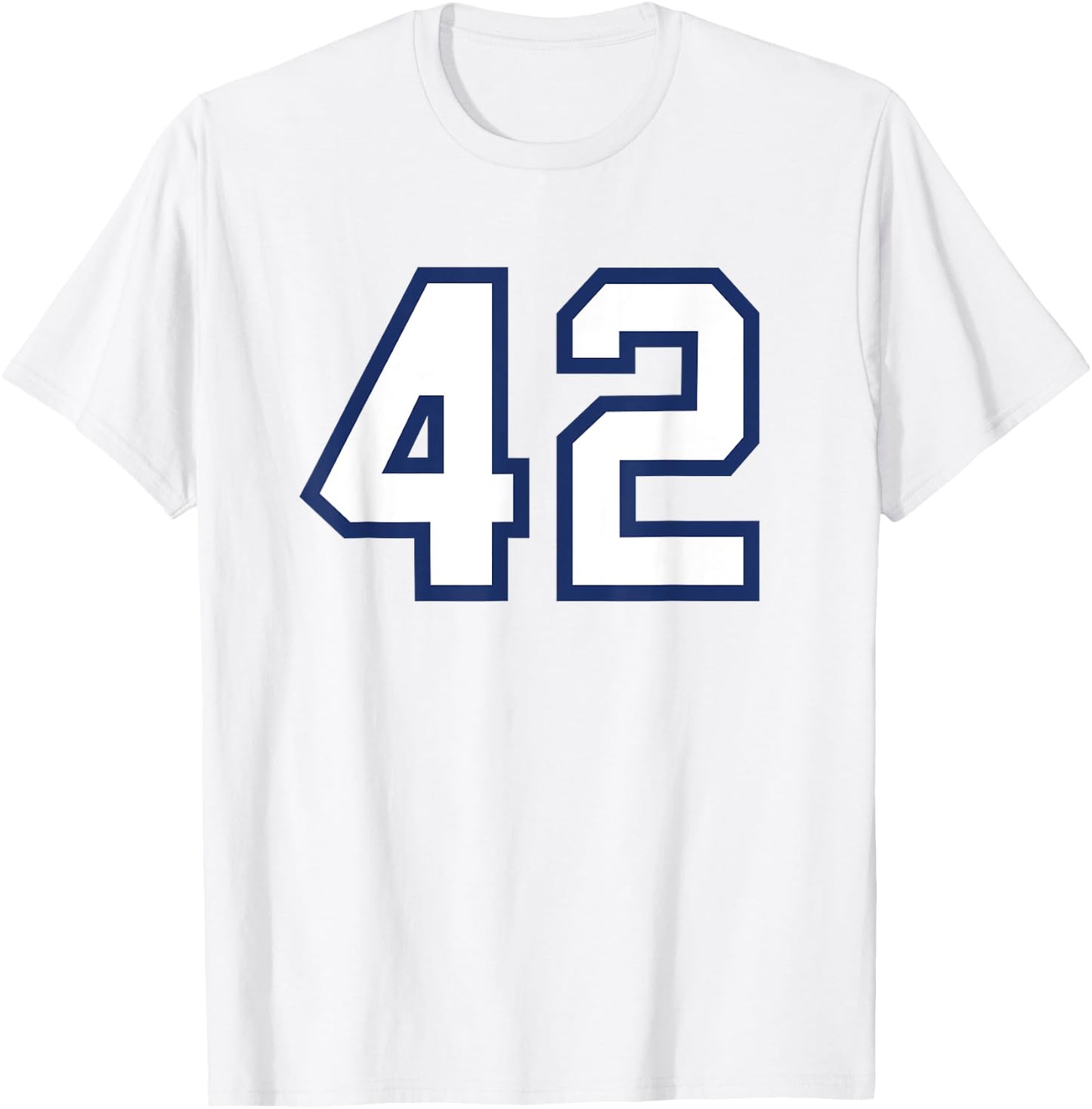 Number #42 Sport Varsity Number T-Shirt - T-Shirt | White