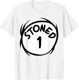 Stoned 1 Funny 4:20 Weed Stoner Matching Couple Group T-Shirt - T-Shirt | White