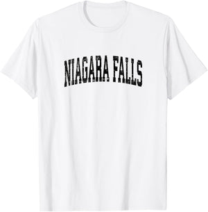 Niagara Falls New York NY Vintage Athletic Sports Black Desi T-Shirt - T-Shirt | White