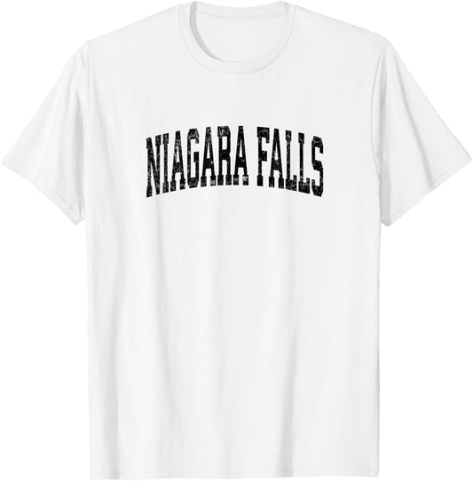 Niagara Falls New York NY Vintage Athletic Sports Black Desi T-Shirt - T-Shirt | White