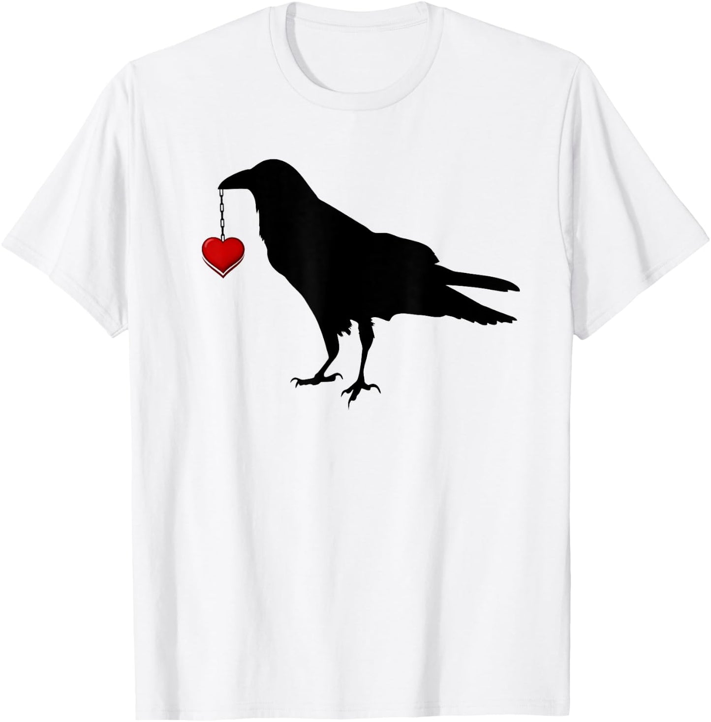Blackbird with Heart Crow T-Shirt - T-Shirt | White