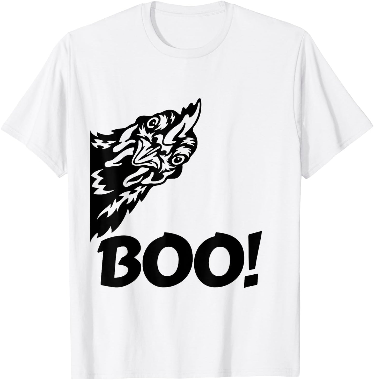 Boo! | Funny Hen Hiding Peekaboo Scary Halloween Chicken T-Shirt - T-Shirt | White