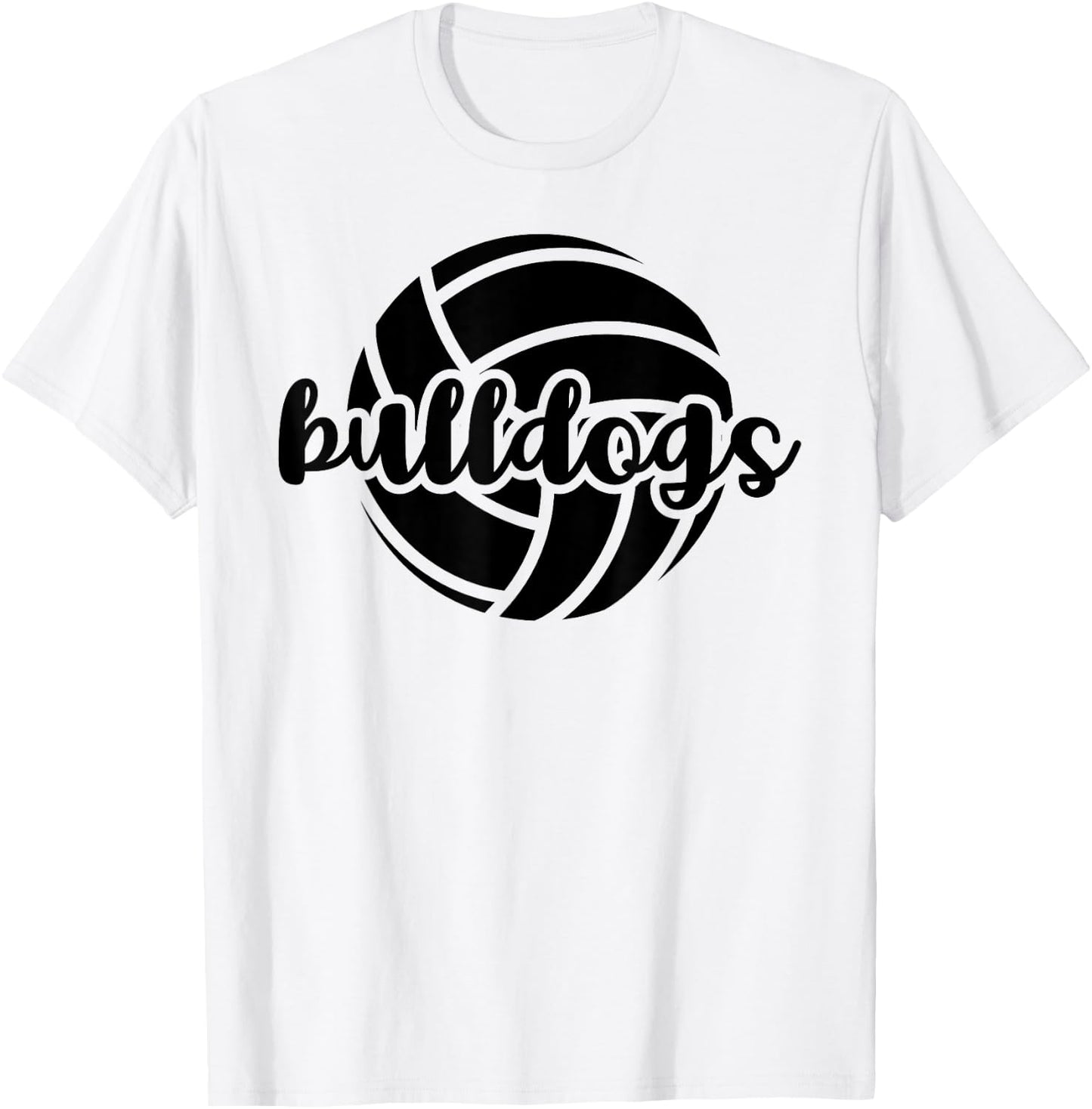 Bulldogs Volleyball Team Mascot School Spirit Game Night T-Shirt - T-Shirt | White