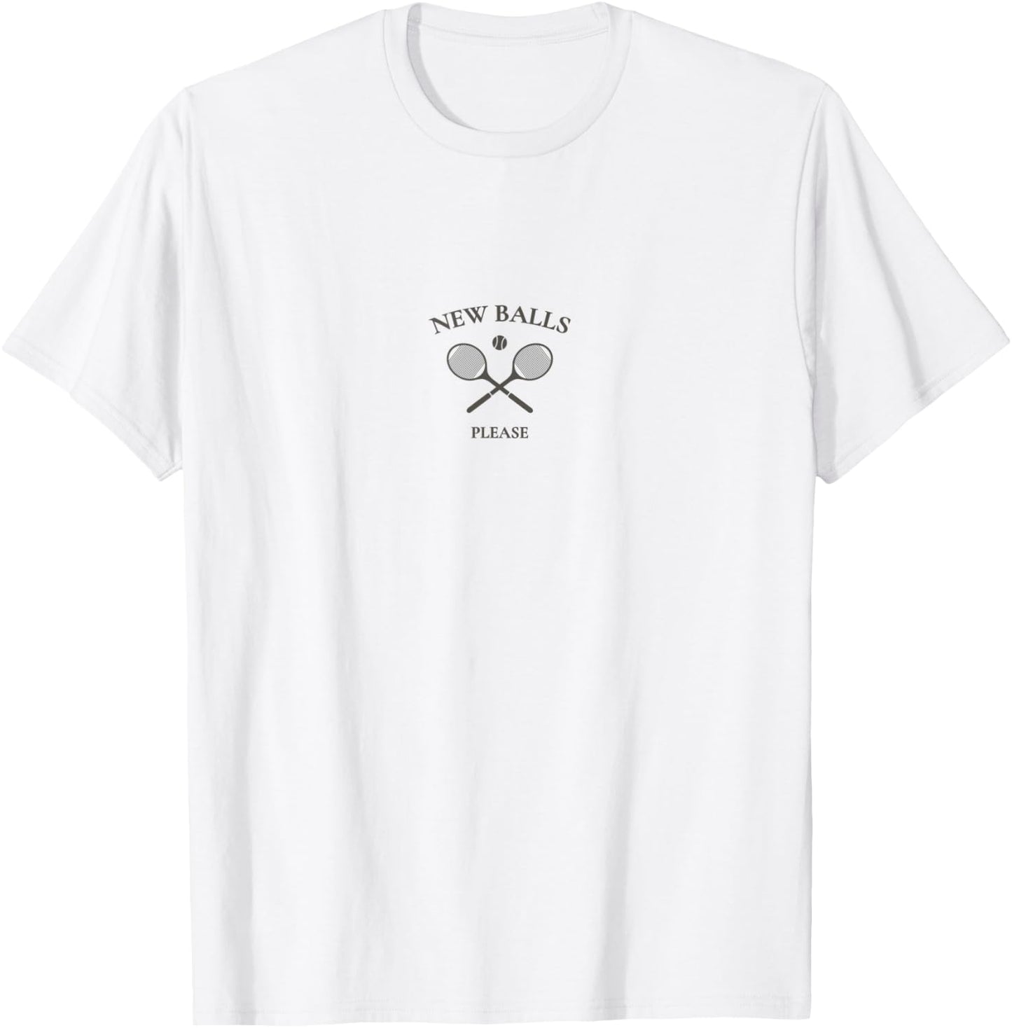 New Balls Please Tennis Varsity Wimbledon Fan T-Shirt - T-Shirt | White