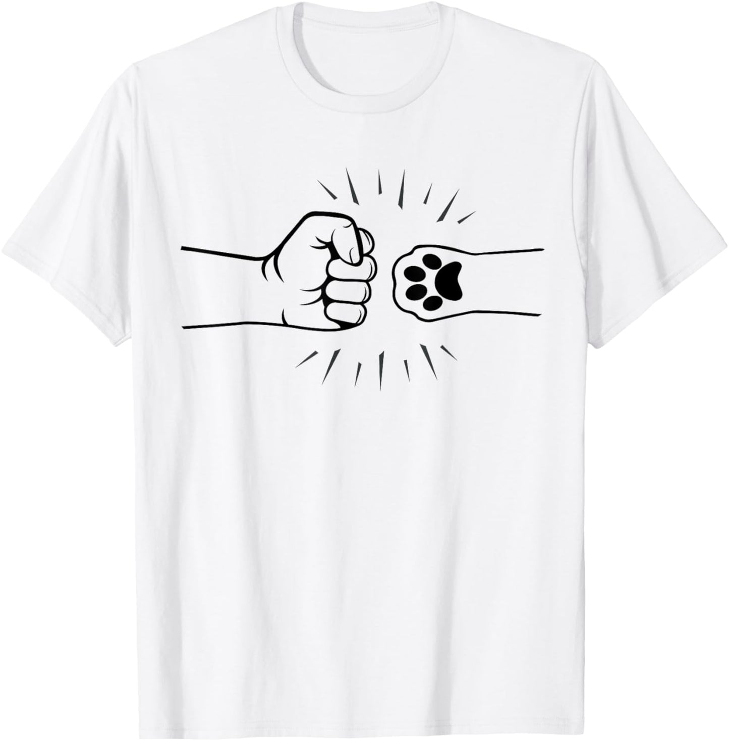 Dog Hand Fist Bump Shirt, Women's Dog Lover Gift T-Shirt - T-Shirt | White