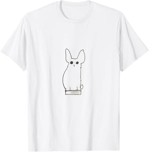 Bunny Funny Rabbit Cartoon Artsy Graphic T-Shirt - T-Shirt | White