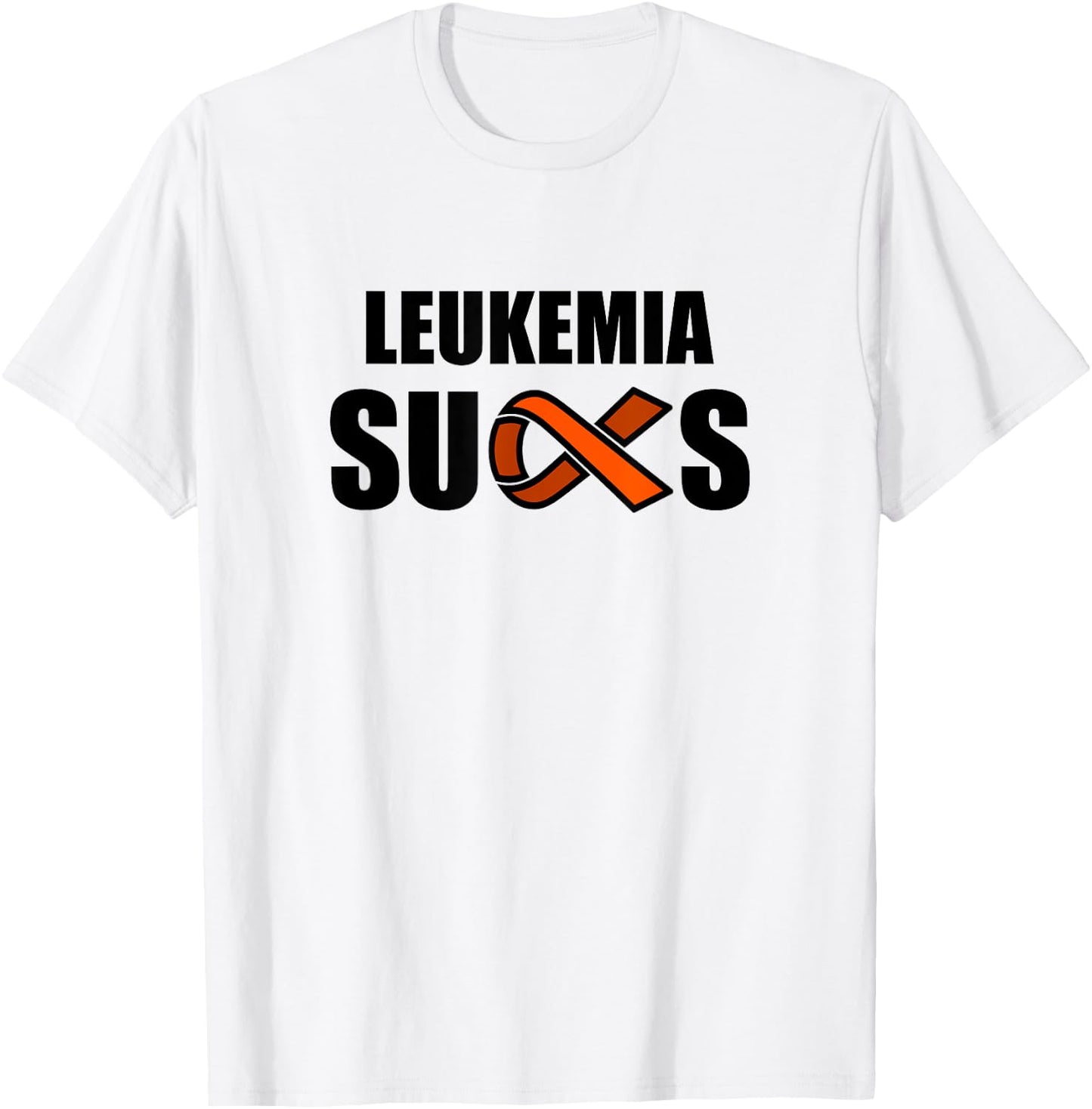 Leukemia Sucks, Leukemia Awareness Month Orange Ribbon T-Shirt - T-Shirt | White